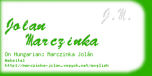 jolan marczinka business card